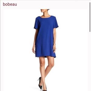 Blue short sleeve shift dress, size S